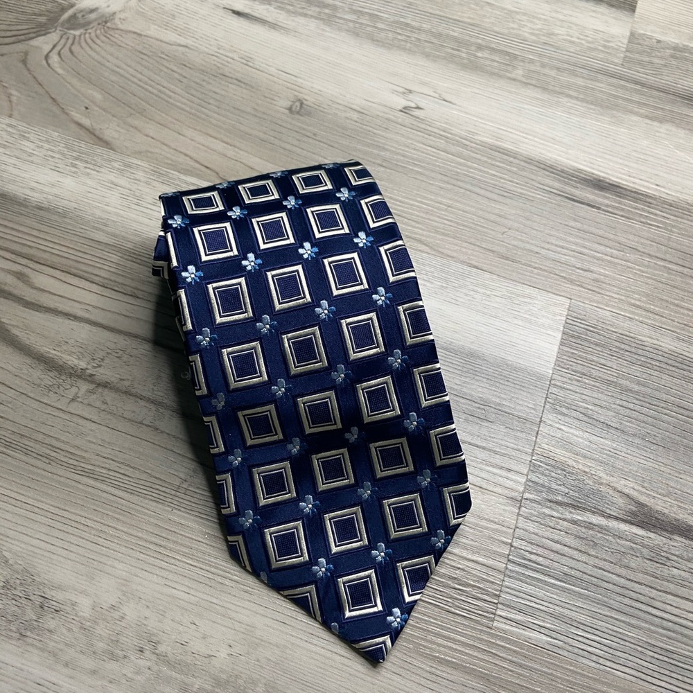 Ermenegildo Zenga Silk Tie Floral Blue